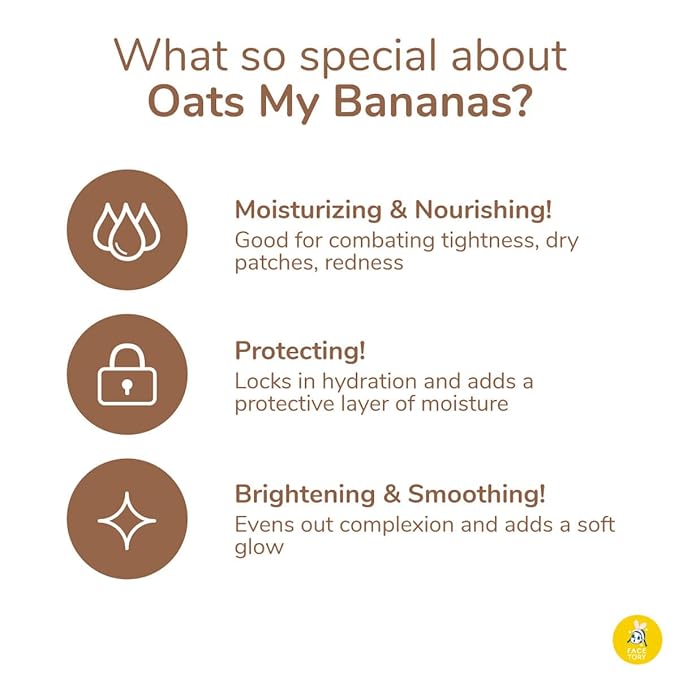 FACETORY K Beauty Face Mask Skin Care - OATS MY BANANAS CALMING Sheet Mask with Oat Extract | Milky Essence Soothes & Moisturizes (5 Pack)-VivaGrace Women