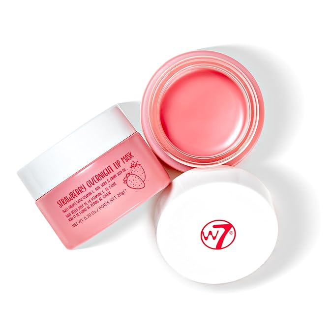 W7 Super Sweet Dreams Strawberry Lip Mask - Vitamin E, Aloe Vera and Grape Seed Oil - For Hydrated, Full Looking & Irresistible Lips - 0.67 Fl Oz-VivaGrace Women