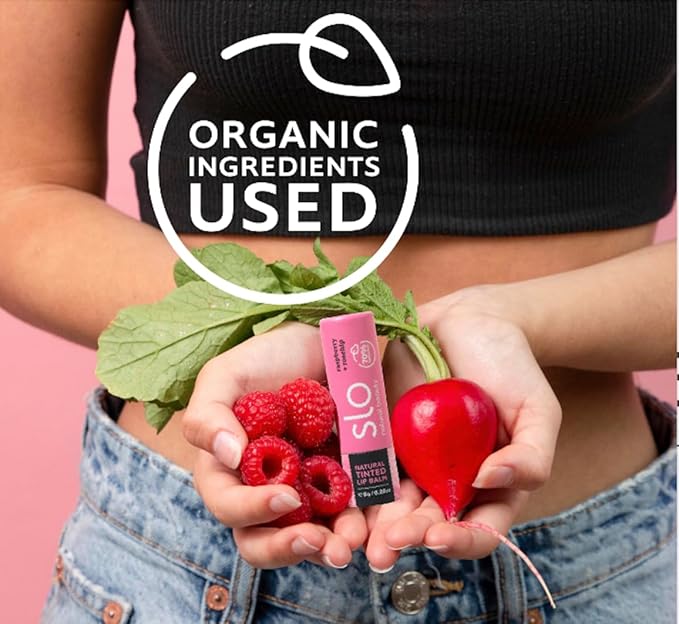 Slo | Natural Tinted Lip and Cheek Balm - All Natural Ingredients, Vegan & Cruelty Free, Hydrating & Soothing, Plastic Free, Paper Packaging | Cherry Blush, 0.28oz-VivaGrace Women