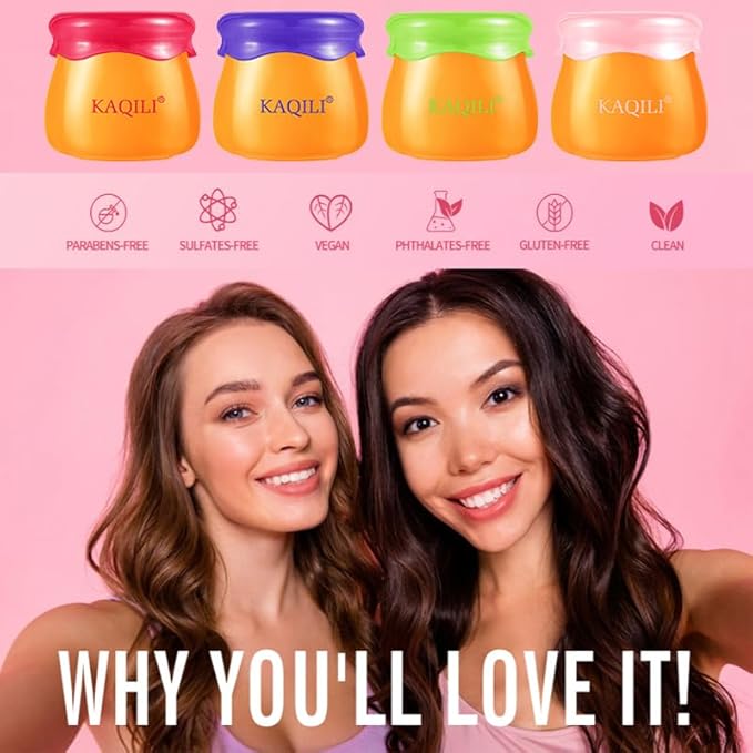 Honey Lip Balm Pot, Propolis Lip Mask, Strawberry Hydrating Propolis Lip Sleeping Mask, Prevent Dry&Cracked, Lip Repair Nourishes the Lip Skin (strawberry & blueberry & peach & avocado)-VivaGrace Women