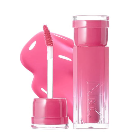 2aN Glaze Bouncing Tint – Lightweight, Moisturizing Lip Tint with High-Shine Finish, Smooth, Light Plumping, Comfortable Wear, Korean Makeup (Berry Shower, 0.16 oz)-VivaGrace Women