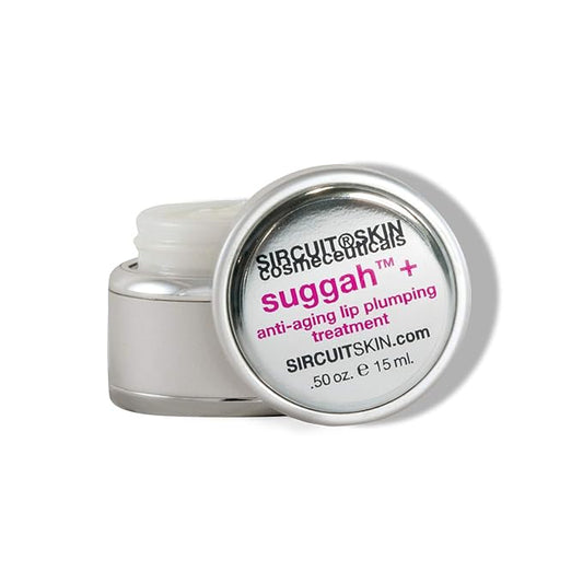 Sircuit Skin SUGGAH+ Anti-Aging Lip Plumping Treatment - Hydrating Lip Plumper with Shea Butter, Jojoba Oil, Cocoa Seed Butter - Lip Moisturizer Helps Soften and Smooth Lips (0.5 oz)-VivaGrace Women