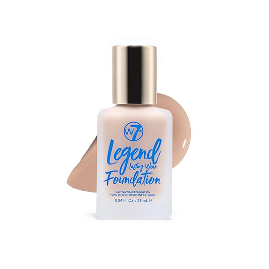 W7 Legend Foundation - Creamy Liquid Foundation for Poreless, Semi-Matte Medium Coverage - 28ml (Natural Beige)-VivaGrace Women