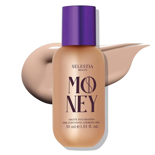 Matte Foundation Money - Long-Lasting Makeup Foundation with Flawless & Buildable Coverage - Liquid Foundation for All Skin Types (Vanilla)-VivaGrace Women