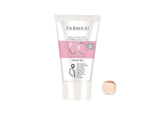 FARMASi CC Color Control Cream, Natural and Flawless Finish, Enriched Formula with Multimineral & Spf 25+, All-Day Hold, All Skin Types, 1.7 fl. oz, Light-VivaGrace Women