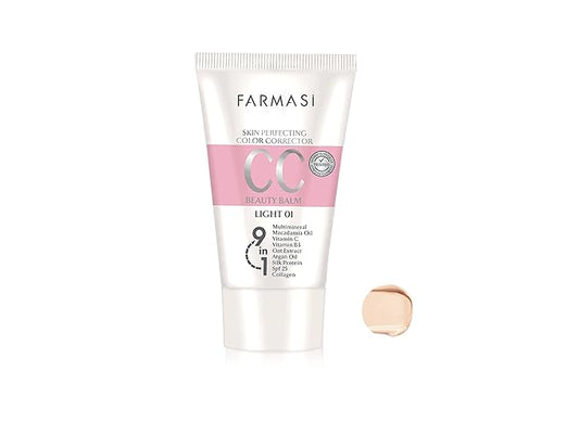 FARMASi CC Color Control Cream, Natural and Flawless Finish, Enriched Formula with Multimineral & Spf 25+, All-Day Hold, All Skin Types, 1.7 fl. oz, Light-VivaGrace Women