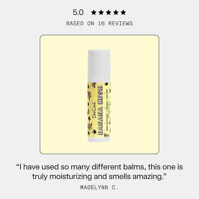 DedCool Lip Balm Stick (Banana Kush) Jumbo, Vegan, Flavored, Coconut Oil Lip Balm, Long Lasting, Moisturization, Hydrates Dry & Chapped Lips, Vegan, Natural, Clean, Non-Toxic, Fragrance For All-VivaGrace Women