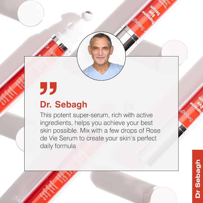 Dr Sebagh® Suprême Under Eye Tightening Serum [ADVANCED ROLL-ON FORMULA] - Under Eye Dark Circle, Puffiness, Fine Lines & Eye Bags Remover - Eye Serum Anti-Aging Wrinkles - Eye Treatment (0.51 fl Oz)-VivaGrace Women