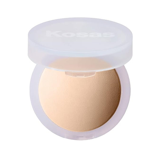 Kosas Cloud Set Face Setting Powder | Smoothing Shine Control, Soft, Sheer Setting Translucent Makeup Finish, Portable & Long-Lasting (Sheer Light Medium)-VivaGrace Women