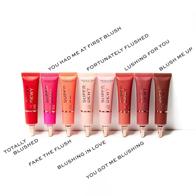 Makeup Revolution Superdewy Liquid Blush, Lightweight Buildable & Blendable Blusher for Cheeks, Ultra Pigmented, Vegan & Cruelty Free, Blushing In Love, 0.5fl.oz-VivaGrace Women