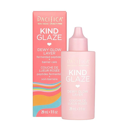 Pacifica Beauty Kind Glaze Dewy Glow Layer, Skincare, Vegan Collagen, Squalane, Hydrating, Lightweight Face Foundation, Primer, Highlighter, Finishing Touch Flawless, All Skin Tones, 1 fl oz (1 Count)-VivaGrace Women