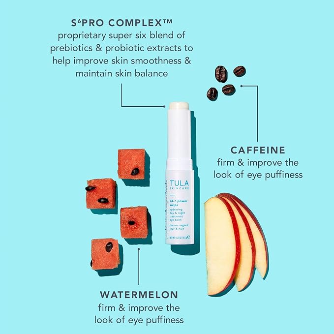 TULA 24-7 Power Swipe Hydrating Eye Balm | Dark Circle Treatment, Instant Brightening, Portable | 0.23oz-VivaGrace Women