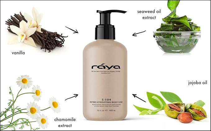 RAYA Enzyme Hydrating Body Scrub 16 oz Orange Vanilla Scent (S-104) | Gentle and Exfoliating Body Scrub | Made with Seaweed, Jojoba Beads, and Fruit Enzymes-VivaGrace Women