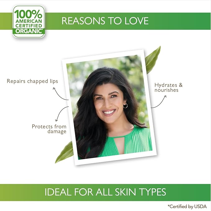 Moisturizing Lip Butter: Rose | Tinted Lip Butter for Women, Men & Kids | Best Organic Lip Balm | 100% American Certified Organic | 4gm-VivaGrace Women