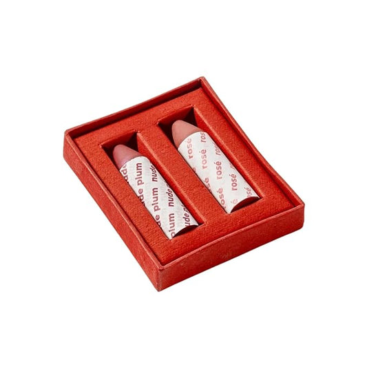 Axiology Multi Stick Crayons For Eyes, Lips, Cheeks Balmies Duo Gift Set Creamy Buildable Lightweight Moisturizing Blush Face Sticks Contour & Highlight All Day Wear Face Makeup (Nude Plum & Rosé)-VivaGrace Women