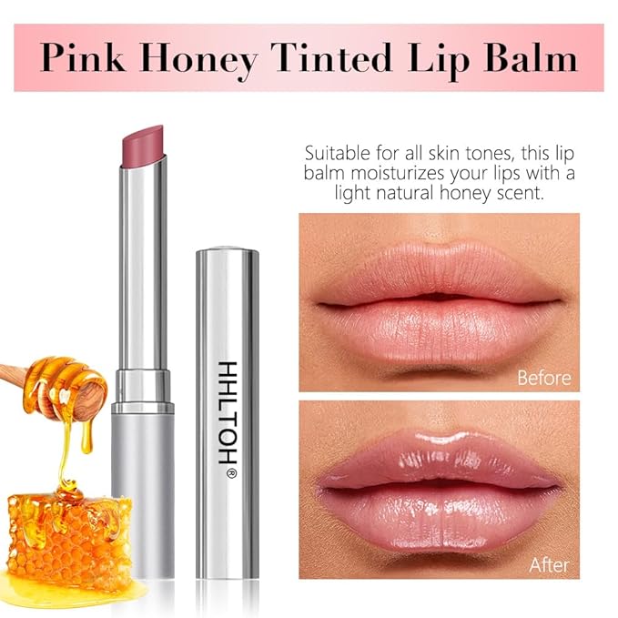 1PCS Orange Pink Honey Tinted Lip Balm Lipstain Lip Tint - Sheer Hydrating Long-Lasting Lipstick for Women All Skin Tones - Moisturizing Lip Gloss, Nourishing Lip Balm with Natural Cherry Tint-VivaGrace Women