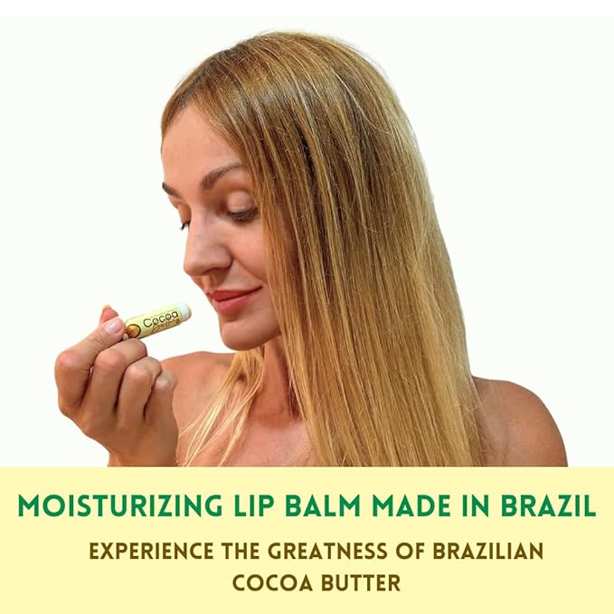 Moisturizing Lip Balm Cocoa Butter Box of 6, Moisturizing Hydrated Lips, Light Yellow, 0.13 Fl Oz, 1-VivaGrace Women