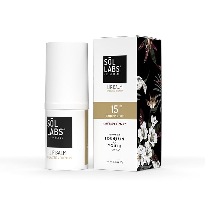 SPF 15 Lip Balm Sunscreen, Shea Butter Intensive Hydration, Revitalizing Antioxidants, Zinc UV Protection, Reduces Lip Lines, Oversized 11g Tube, Rejuvenating Lavender Mint-VivaGrace Women