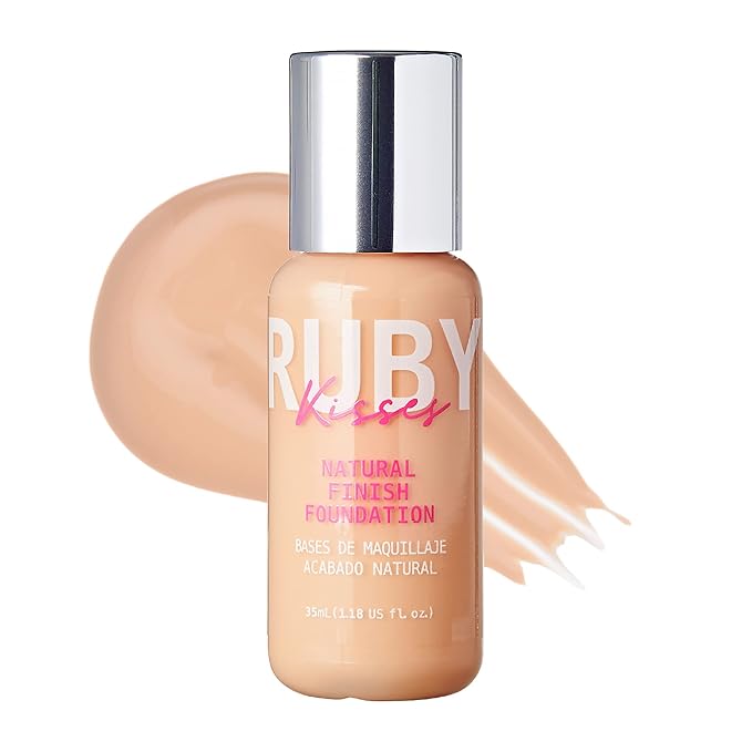 Ruby Kisses Liquid Foundation Medium Coverage, Lightweight, Natural Finish, Face Makeup for All Skin Type, Korean Makeup (Classic Ivory)-VivaGrace Women