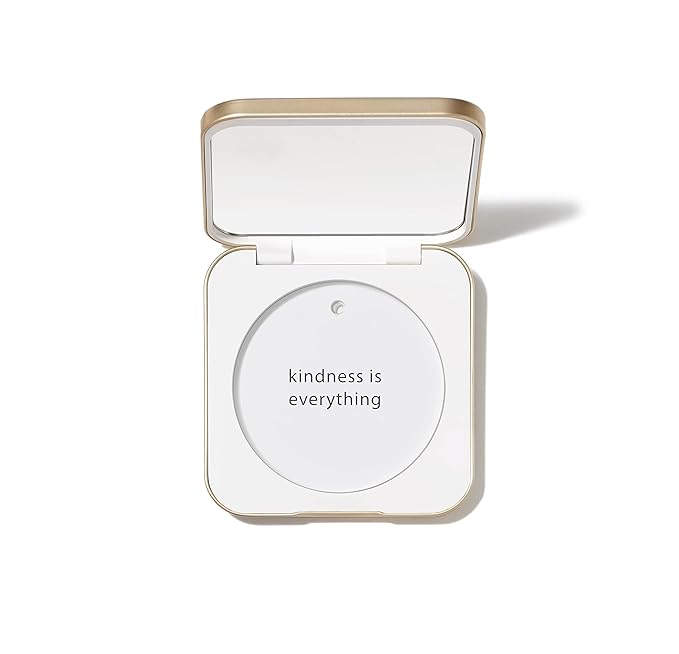 jane iredale Refillable Compact | Aluminum Shell & Magnetic Closure | Interior Mirror for On-The-Go Use | Compatible with all Powder Refills | White-VivaGrace Women