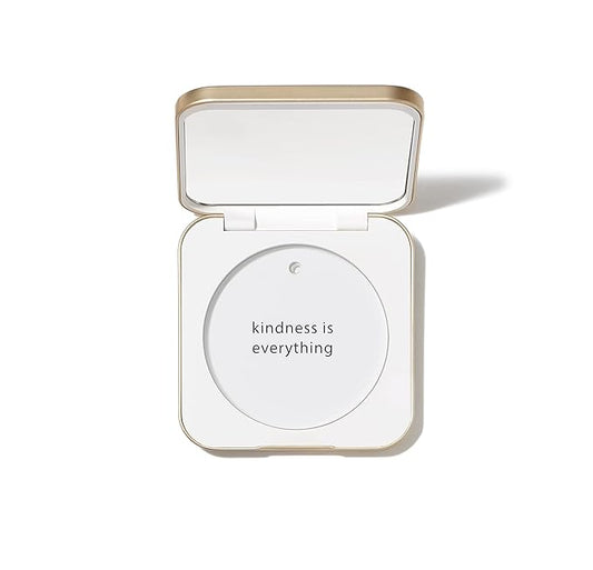 jane iredale Refillable Compact | Aluminum Shell & Magnetic Closure | Interior Mirror for On-The-Go Use | Compatible with all Powder Refills | White-VivaGrace Women