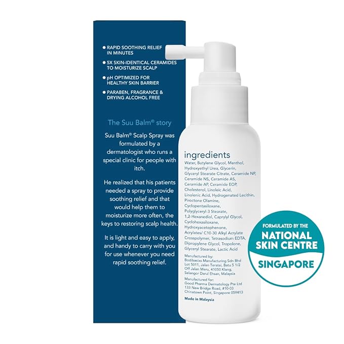 Rapid Itch Relief Anti-Dandruff Scalp Spray Moisturizer, Dry Scalp Spray, Cooling Itchy Scalp Treatment for Flaky Sensitive & Psoriasis, Derm-Formulated. Menthol & 5 Ceramides, 1.35 fl oz-VivaGrace Women