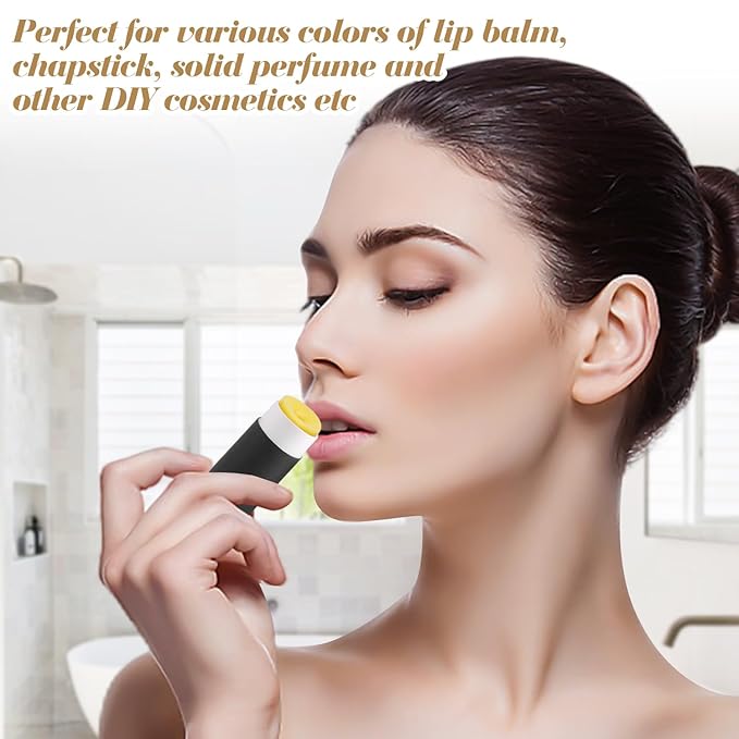 10 Pcs 25g Paperboard Lip Balm Tubes Refillable Krafts Paper Lipstick Tube Round Cardboard Empty Lip Gloss Container Holder Tubes for DIY Chapstick Salve Cosmetic Lotion Solid Perfume - Black-VivaGrace Women