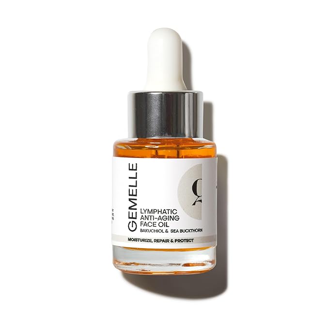 GEMELLE Lymphatic Anti-Aging Face Oil | 10x Award winner | Vitamin C,E & A | Moisturize, Repair & Protect | Bakuchiol, Sea Buckthorn & More! | Organic, Natural, Clean Beauty | Starter, Travel 15ml-VivaGrace Women