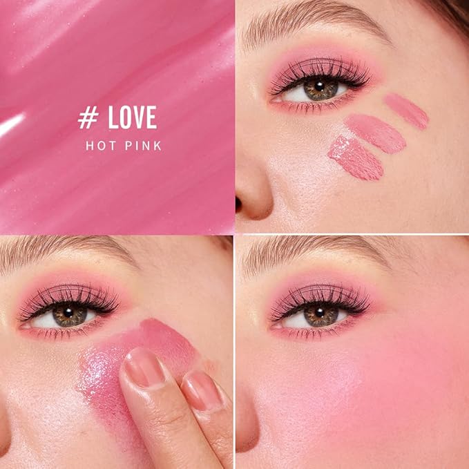 KIMUSE Soft Cream Blush Makeup, Liquid Blush for Cheeks, Weightless, Long-Wearing, Smudge Proof, Natural-Looking, Dewy Finish-VivaGrace Women