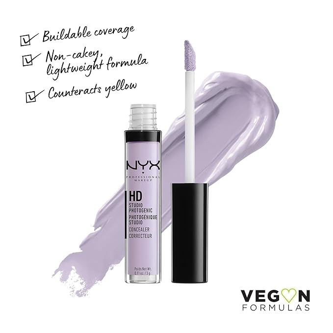 NYX PROFESSIONAL MAKEUP HD Studio Photogenic Concealer Wand, Medium Coverage - Lavender-VivaGrace Women