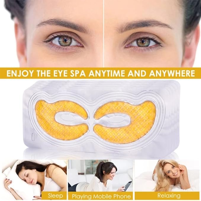 Gold Hydrogel Eye Mask Collagen Crystal Eye Mask Patches Anti-Aging Under Eye Pads - Reduce Wrinkles,Puffy Eyes,Dark Circles,Eye Bags - Moisturizer Eye Contour Mask, Improve Skin Elasticity | 5 Pairs-VivaGrace Women