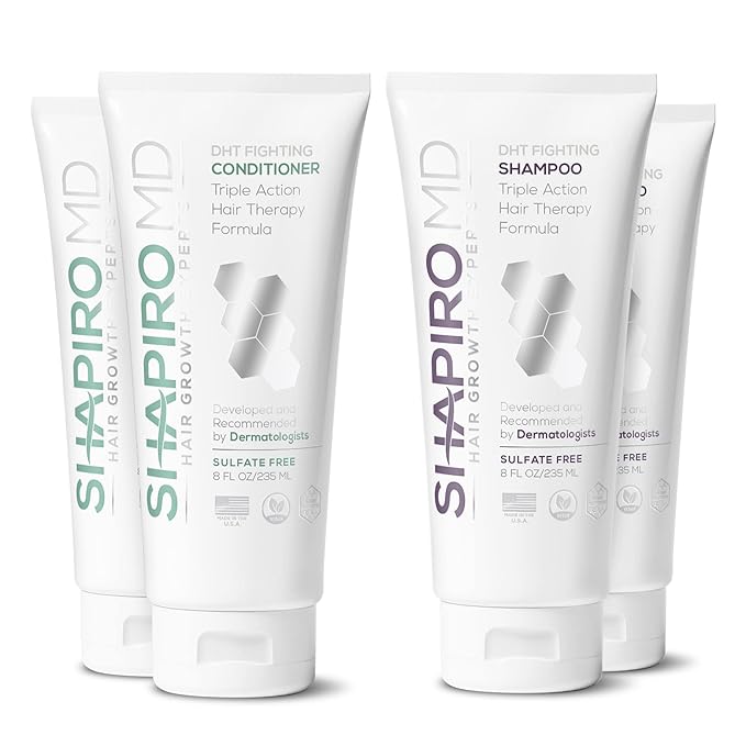 Shapiro MD Hair Growth Experts Hair Loss Shampoo and Conditioner, DHT Fighting Vegan Formula for Thinning Hair Developed by Dermatologists, Experience Healthier & Thicker Hair - 2 Month Supply-VivaGrace Women