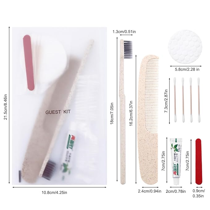 Hygiene Kit, Hygiene Kit Bulk, Travel Hygiene Kit With Toothbrush, Toothpaste, Care Package, Comb, Shower Cap, Individually Packed, Suitable For Hotel, Home, Camping, Travel (100-PACK)-VivaGrace Women