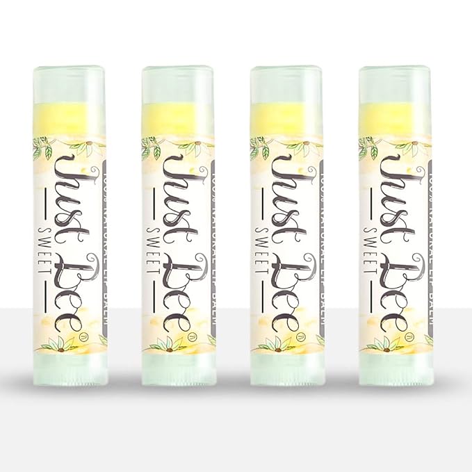 100% Natural Beeswax Lip Balm with Organic Oils (Sweet Honey, 4 pack)-VivaGrace Women