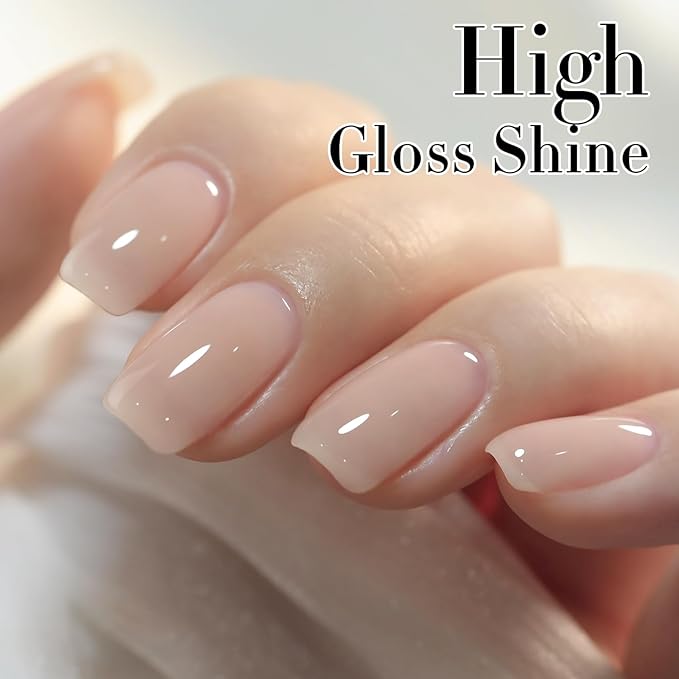 Double Rhythm 0.5Oz Translucent Gel Polish Sheer Neutral Natural Light Milky Same Color Same Bottle 15ML Jelly Gel Polish Art DIY at Home (Nude Beige-A1417)-VivaGrace Women