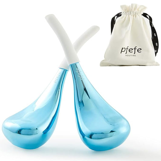 Cryo Sticks for Face, Ice Globes Cryo Globes for Facials, Esthetician Supplies Gifts, Unbreakable Stainless Steel Ice Roller Cooling Spa Balls with Storage Case-VivaGrace Women