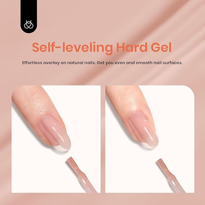 Beetles Builder Gel 7 in 1 Strengthener Gel Nail Polish Nude Color Jelly Beige for Nail Apex and Extension Cover Building Nail Salon DIY Manicure Design-VivaGrace Women