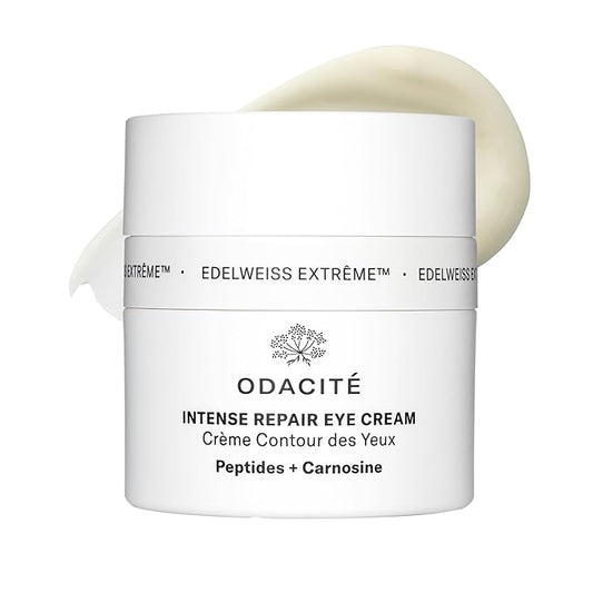 ODACITE Edelweiss Extreme Intense Repair Eye Cream - Anti-Aging Treatment with Carnosine Peptides for Youthful Eyes - Vegan Skincare - Sensitive Skin Friendly - For All Skin Types - 0.51 oz-VivaGrace Women