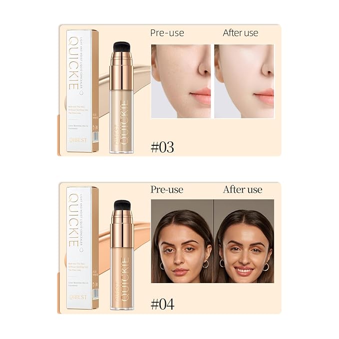 Mattte Liquid Concealer Foundation, Silky Foundation Mist Makeup, Breathable Blendable Lasting Formula, Moisturizing Repairing Makeup Primer, Flawless Coverage for Smooth Creamy Nude Finish (#03)-VivaGrace Women