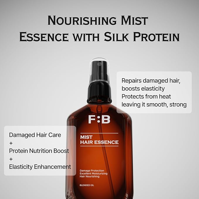 [Forbeaut] Mist Hair Essence – Lightweight Leave-In Treatment Spray for Damaged Hair, Daily Use, Silky Protein Care for Shine & Elasticity, Salon-Like Finish, Woody Citrus Scent, 100ml / 3.7 fl.oz-VivaGrace Women
