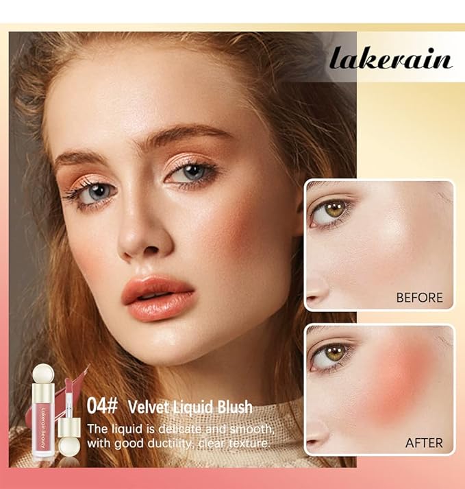 MEICOLY Matte Dewy Liquid Blush,Super Natural Cream Blush Stick for Cheeks,Silky Smooth Soft Pinch Long-Lasting Waterproof and Sweat proof Blush Makeup,Cruelty-Free,04 Joy,Orange Red-VivaGrace Women
