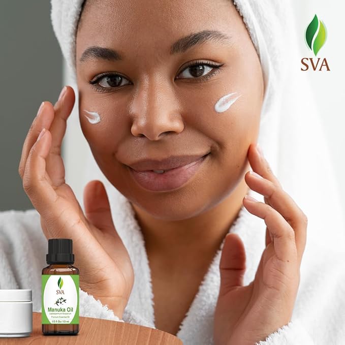 SVA Manuka Essential Oil – 1/3 Fl Oz – 100% Natural Manuka Oil - for Diffuser, Hair Care, Face, Skin Care, Aromatherapy, Scalp and Body Massage, Soap and Candle Making-VivaGrace Women