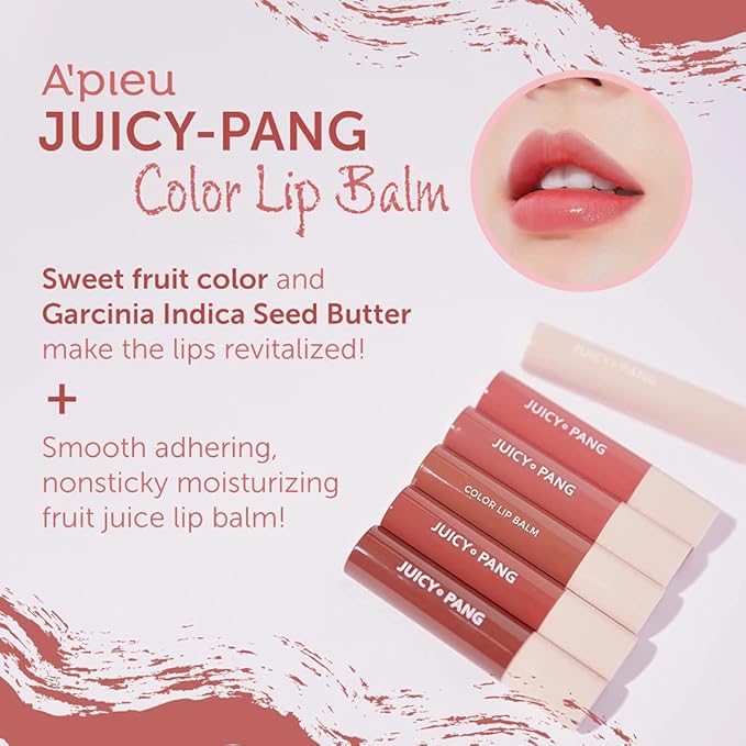 A'PIEU JUICY-PANG COLOR LIP BALM (CR02-JUJUBE) - long-lasting, lightweight, Color&Care, daily lip balm-VivaGrace Women