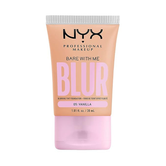 NYX PROFESSIONAL MAKEUP Bare With Me Blur Skin Tint Foundation Make Up with Matcha, Glycerin & Niacinamide - Vanilla-VivaGrace Women