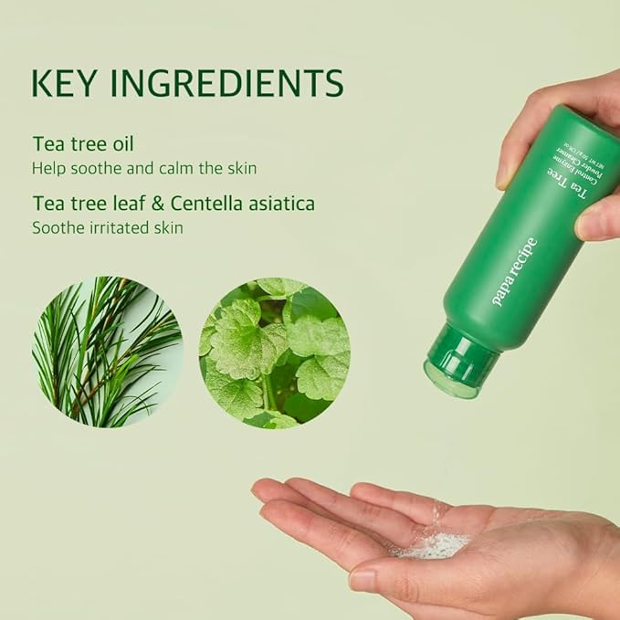 Papa Recipe Tea Tree Control Enzyme Powder Cleanser - Soft Exfoliating Facial Wash for Sensitive Skin (50g, 1.72oz) - Korean Skincare for Soothing, Balancing skin's moisture and oil level-VivaGrace Women