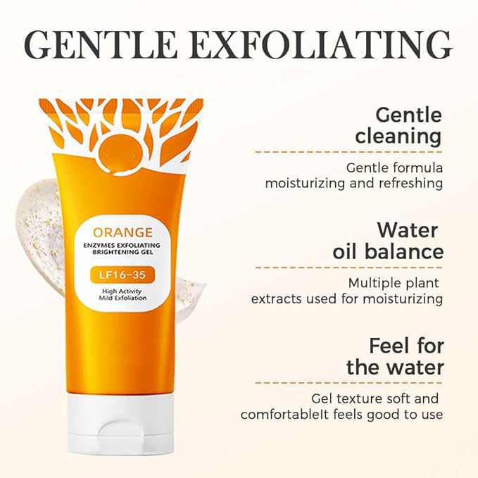 2025 New Orange Exfoliating Gel for Face and Body, Oranges Enzymes Exfoliating Gels Remove Blackheads Moisturize Skin, Upgrade Exfoliatings Cleansing Gel Scrub Clean Pores (Orange X2, One Size)-VivaGrace Women