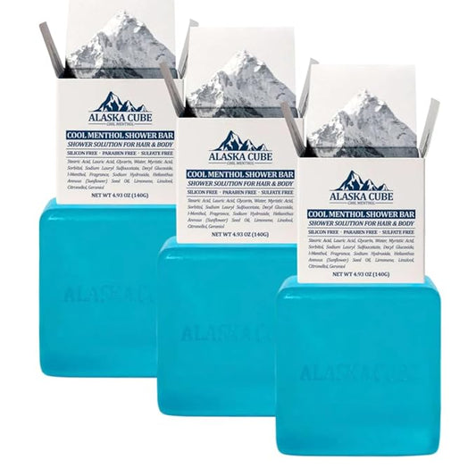 Cool Menthol Shower Bath Body Soap Bar Cleanser Refreshing Cooling Effect Rich Foam for Body (Pack of 3) | 3% Menthol | Body Wash, Shampoo for Men Women Bundle Value Set (Mint, Menthol)-VivaGrace Women