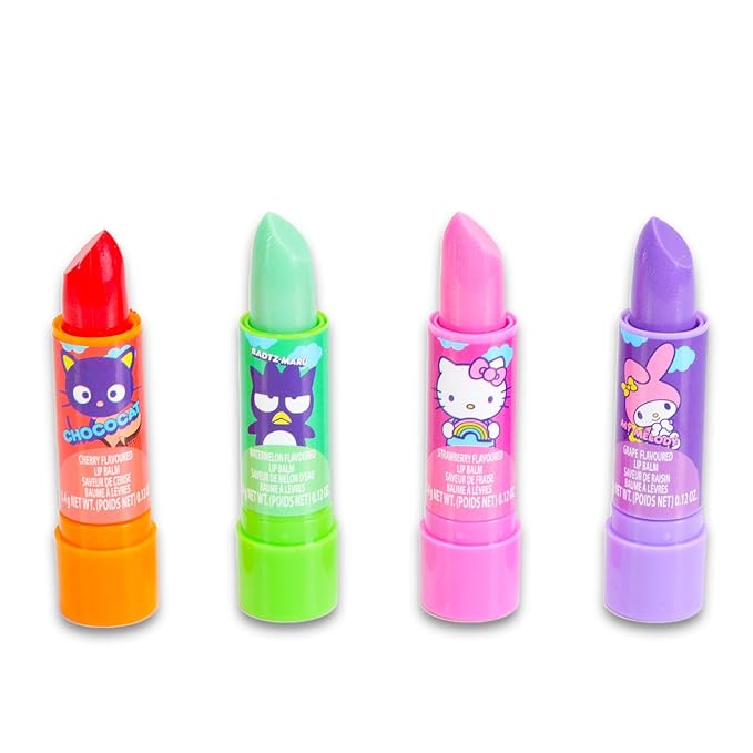 Hello Kitty Lip Balm Set - Bundle with Hello Kitty 4 Pack Lip Balm Plus Hello Kitty Light Up Mirror, Stickers, More | Hello Kitty Lip Balm for Girls-VivaGrace Women