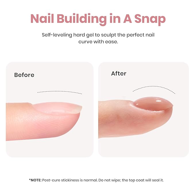 Beetles Builder Gel for Nails, 7 in 1 Nude Brown Colored Strengthener Gel in a Bottle for Nail Extension Nail Apex Building UV LED Lamp Cured DIY at Home Beauty Gift Sets for Women,Base Coat Need-VivaGrace Women