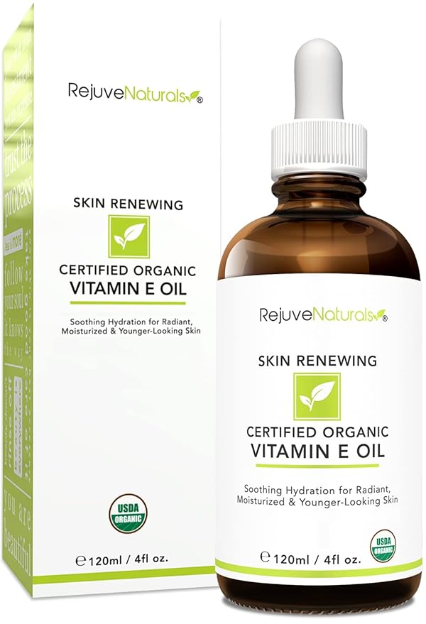 Vitamin E Oil - 100% All Natural & USDA Organic (LARGE 4oz Bottle) Repair Dry, Damaged Skin from Surgery & Acne, Age Spots & Wrinkles. For Radiant, Hydrated & Youthful Skin. Face & Body Moisturizer-VivaGrace Women